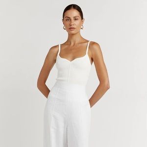 Dissh Element White Sweetheart Ribbed Tank NWT